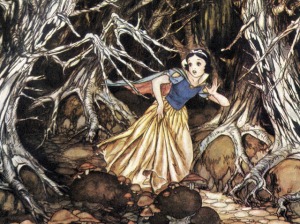 Gustaf Tenggren, Dark forest scene, illustration pour Blanche Neige, 1937