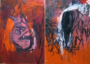 Georg Baselitz, Group 11, Red Elke and bottle, 1978, collection particulière